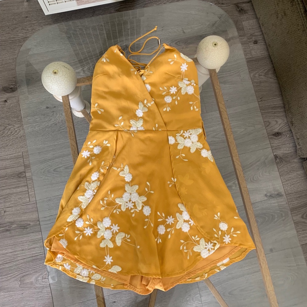Saints + Secrets Yellow Floral Romper